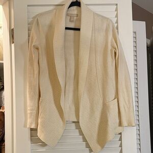 Banana Republic Cream Wool Cashmere Blend Cardigan Italian Yarn Sweater Medium